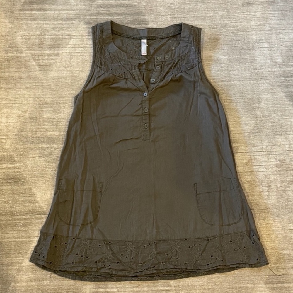 Sleeveless Olive Green Dress